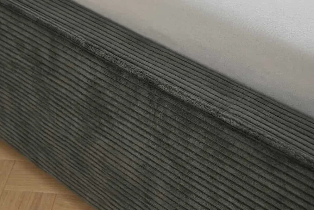Riess-Ambiente Boxbetten|Polsterbetten > Komfortables Boxbett ROCCO 180x200cm dunkelgrau Cord mit Stauraum und Lattenrost