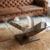 Riess-Ambiente Couchtische & Truhen > Maritimer Couchtisch OCEAN L 85cm antik kupfer mit Schiffsschraube und Glasplatte