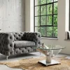 Riess-Ambiente Couchtische & Truhen > Maritimer Couchtisch OCEAN M 60cm silber antik rund Schiffsschraube Glasplatte