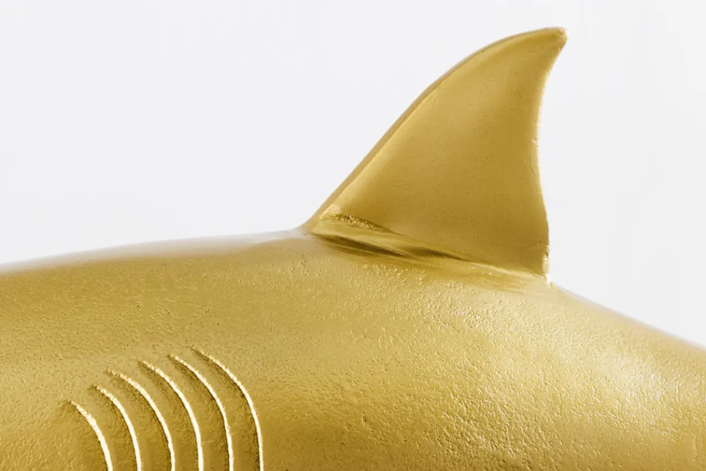 Riess-Ambiente Dekoration > Maritime Skulptur HAI 68cm gold handmade Metall Design Haifisch