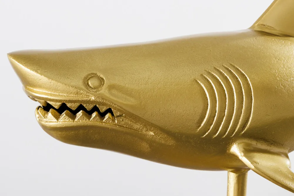 Riess-Ambiente Dekoration > Maritime Skulptur HAI 68cm gold handmade Metall Design Haifisch