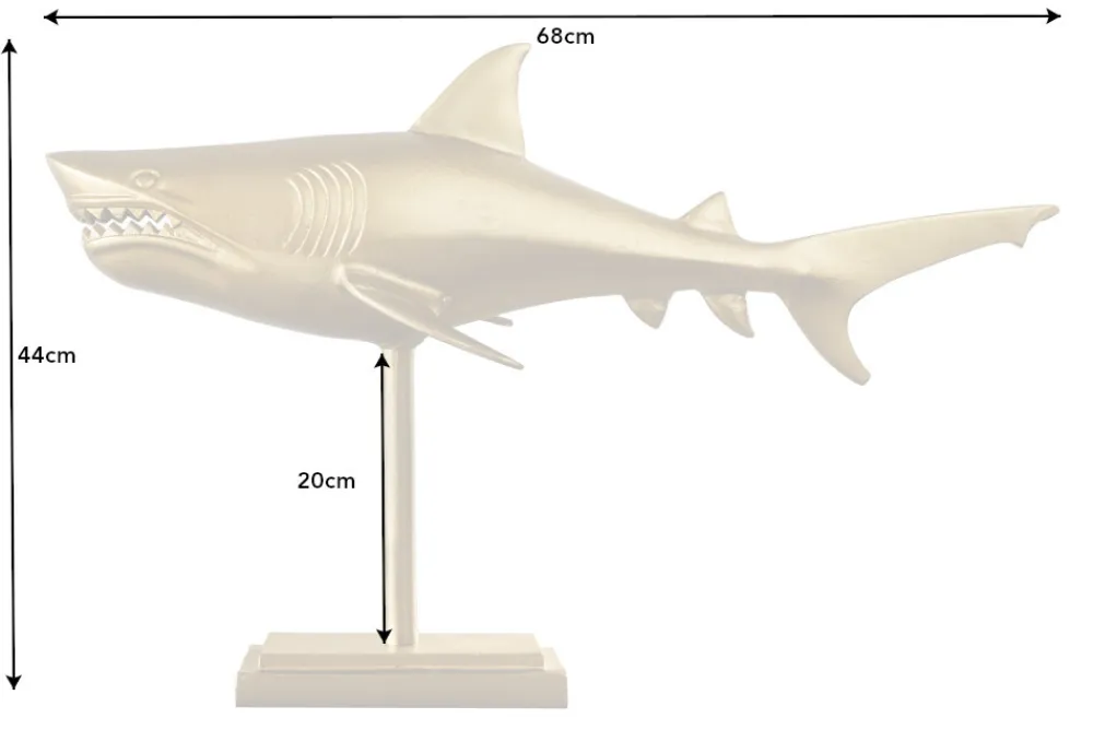 Riess-Ambiente Dekoration > Maritime Skulptur HAI 68cm gold handmade Metall Design Haifisch