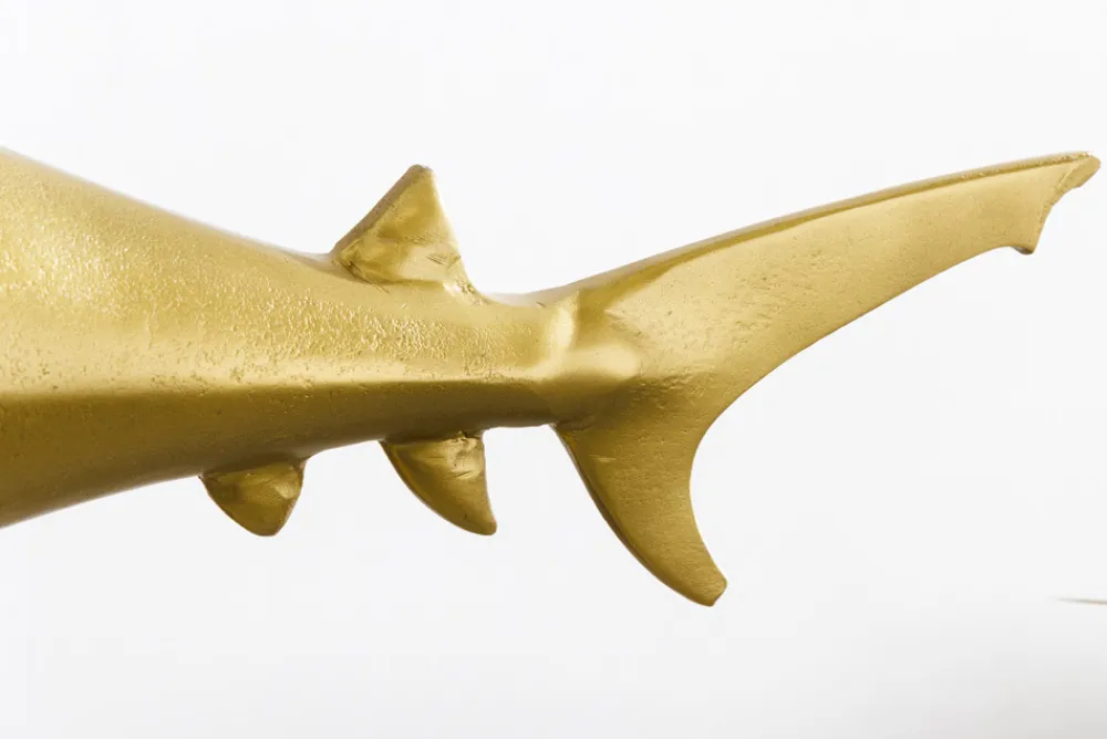 Riess-Ambiente Dekoration > Maritime Skulptur HAI 68cm gold handmade Metall Design Haifisch