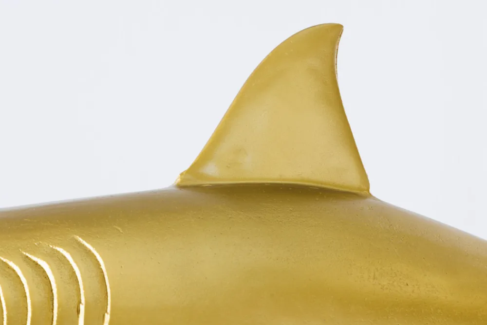 Riess-Ambiente Dekoration > Maritime Skulptur HAI 103cm gold handmade Metall Design Haifisch
