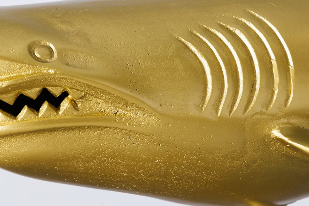 Riess-Ambiente Dekoration > Maritime Skulptur HAI 103cm gold handmade Metall Design Haifisch