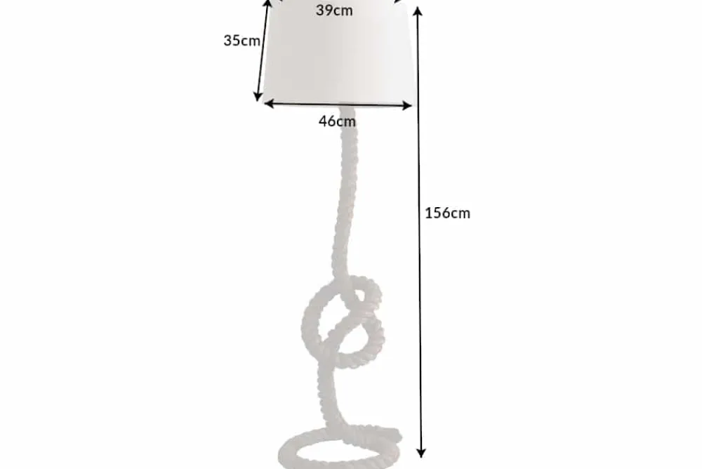 Riess-Ambiente Stehleuchten > Maritime Stehlampe SEVEN SEAS 158cm Seil-Stehleuchte Leinenschirm