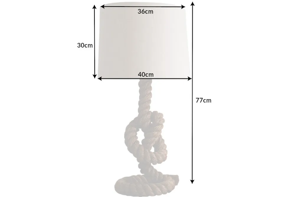 Riess-Ambiente Tischlampen > Maritime Stehlampe SEVEN SEAS 80cm Seil-Tischleuchte Leinenschirm