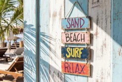 Riess-Ambiente Wanddekoration > Maritimes Wandschild SURF & BEACH 110cm buntes Holzdesign Deko-Schild