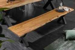 Riess-Ambiente Mehr...|Industrial Loft > Massive Baumstamm Bank MAMMUT NATURE 200cm Akazie Massivholz 3,5cm dicke Platte