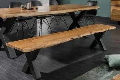 Riess-Ambiente Mehr...|Industrial Loft > Massive Baumstamm Bank MAMMUT NATURE 160cm Akazienholz 3,5cm dicke Platte