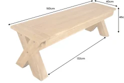Riess-Ambiente Mehr...|Massivholz Gartenmöbel > Massive Gartenbank EMPIRE TEAK 160cm natur Teakholz Outdoor-Sitzbank wetterfest