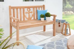 Riess-Ambiente Mehr...|Massivholz Gartenmöbel > Massive Gartenbank EMPIRE TEAK 120cm Teakholz mit Ankerdesign