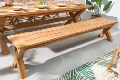 Riess-Ambiente Mehr...|Massivholz Gartenmöbel > Massive Gartenbank EMPIRE TEAK 220cm Sitzbank Teakholz wetterfest