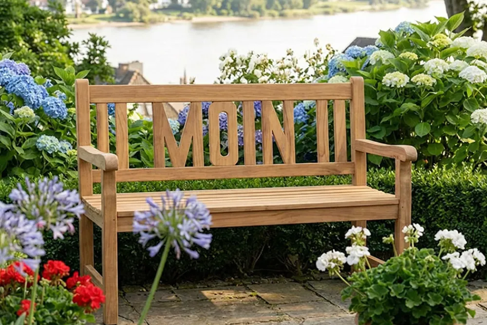 Riess-Ambiente Mehr...|Massivholz Gartenmöbel > Massive Gartenbank EMPIRE TEAK Moin 120cm natur Teakholz