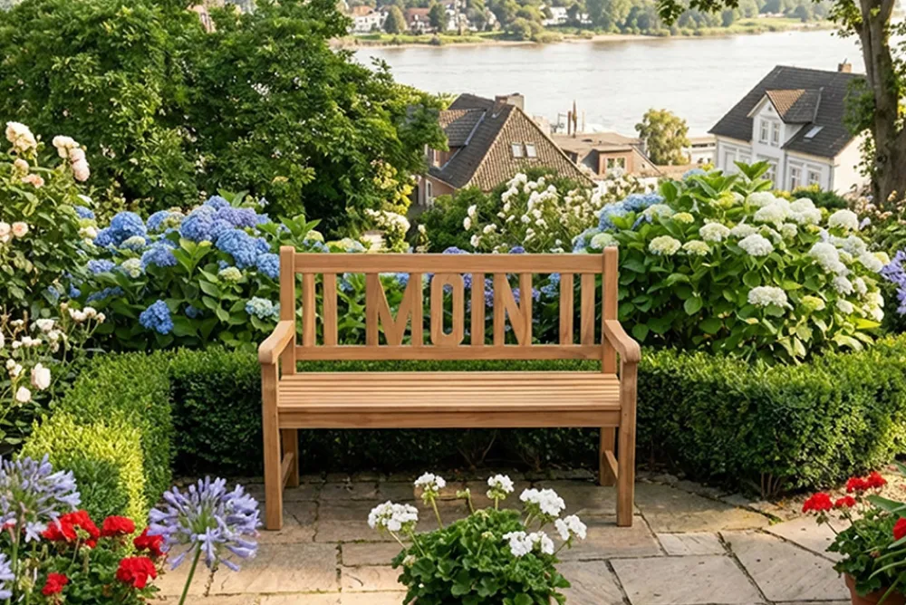 Riess-Ambiente Mehr...|Massivholz Gartenmöbel > Massive Gartenbank EMPIRE TEAK Moin 120cm natur Teakholz