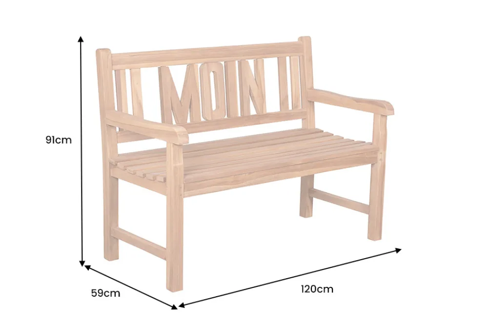 Riess-Ambiente Mehr...|Massivholz Gartenmöbel > Massive Gartenbank EMPIRE TEAK Moin 120cm natur Teakholz