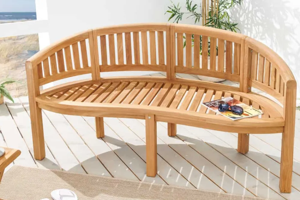 Riess-Ambiente Mehr...|Massivholz Gartenmöbel > Massive Gartenbank XXL EMPIRE TEAK 150cm natur Teakholz