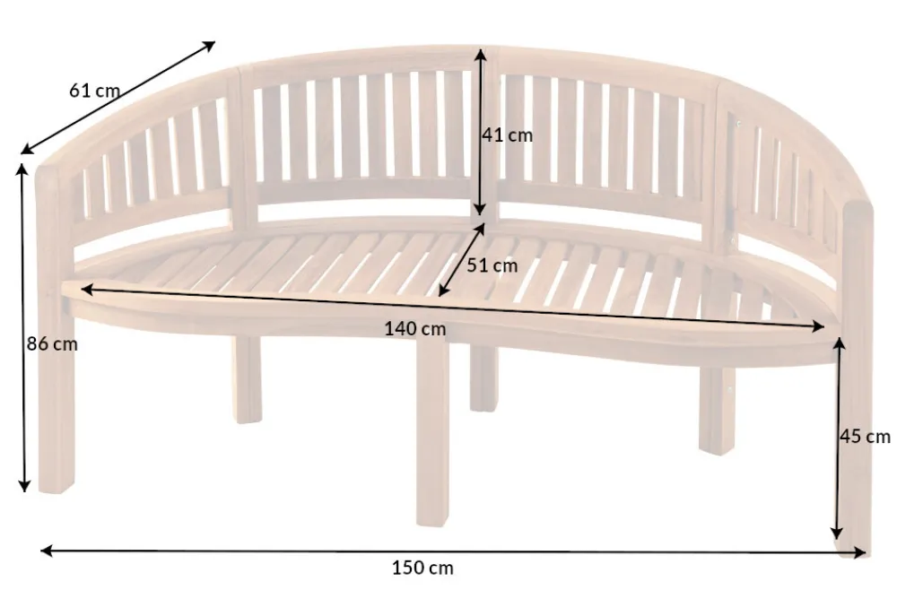 Riess-Ambiente Mehr...|Massivholz Gartenmöbel > Massive Gartenbank XXL EMPIRE TEAK 150cm natur Teakholz