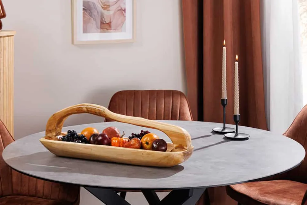 Riess-Ambiente Mehr...|Mehr... > Massive Holzschale BALI 60cm Teakholz mit Griff natürliche Maserung