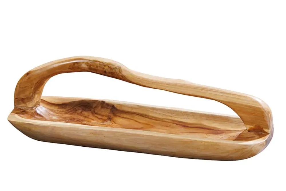 Riess-Ambiente Mehr...|Mehr... > Massive Holzschale BALI 60cm Teakholz mit Griff natürliche Maserung