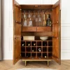 Riess-Ambiente Mehr...|Massivholzschränke > Massiver Barschrank GATSBY 140cm braun Mangoholz gold Metallgestell Retro