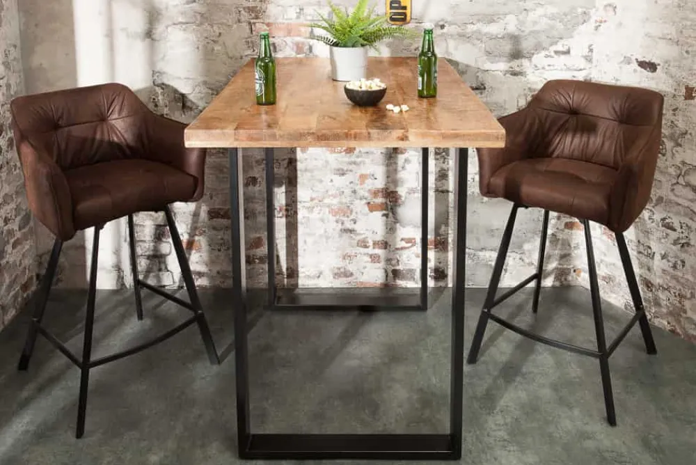 Riess-Ambiente Mehr...|Mehr... > Massiver Bartisch IRON CRAFT 120cm natur Mangoholz Stehtisch Industrial Design