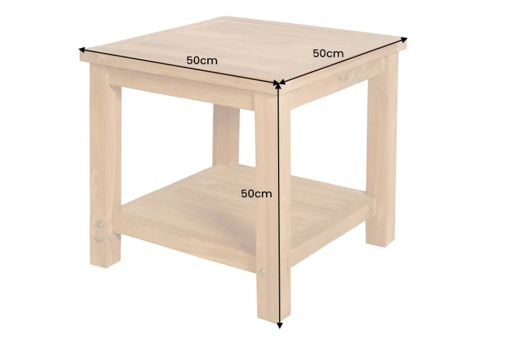 Riess-Ambiente Mehr...|Massivholz Gartenmöbel > Massiver Beistelltisch EMPIRE TEAK 50cm natur Teakholz