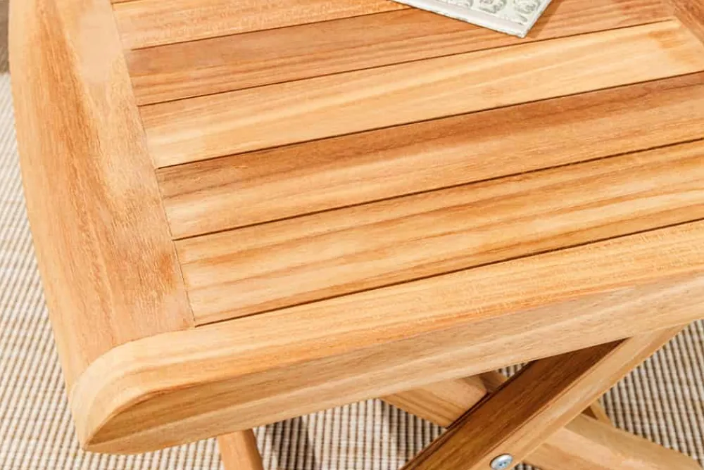 Riess-Ambiente Mehr...|Massivholz Gartenmöbel > Massiver Beistelltisch EMPIRE TEAK 45cm natur Teakholz wetterfest