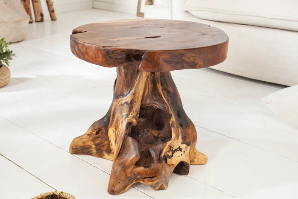 Riess-Ambiente Beistelltische|Mehr... > Massiver Beistelltisch ROOT 40cm Teakholz Hocker aus Wurzelholz