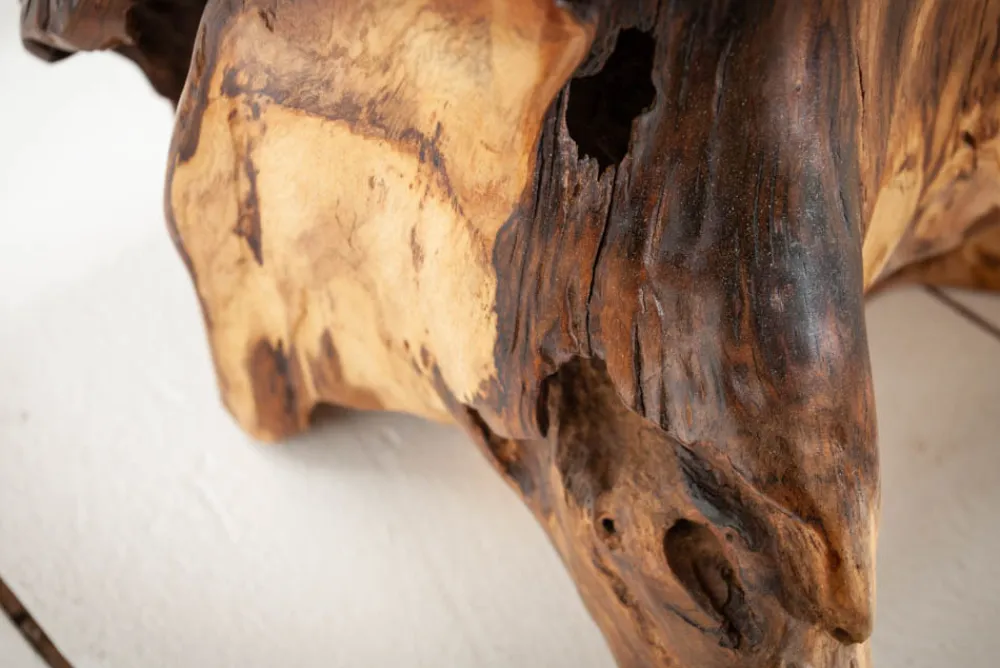 Riess-Ambiente Beistelltische|Mehr... > Massiver Beistelltisch ROOT 40cm Teakholz Hocker aus Wurzelholz