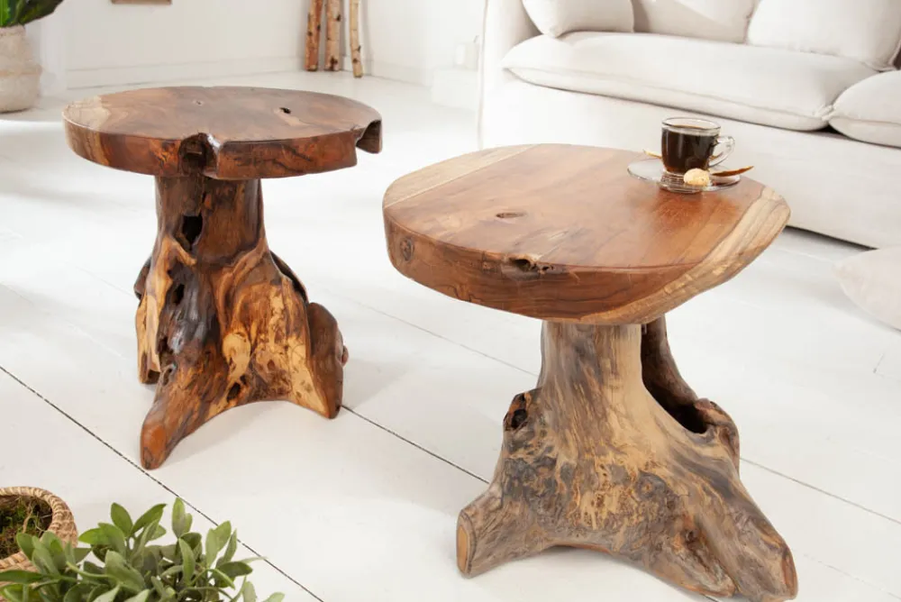 Riess-Ambiente Beistelltische|Mehr... > Massiver Beistelltisch ROOT 40cm Teakholz Hocker aus Wurzelholz