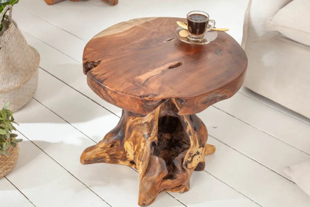 Riess-Ambiente Beistelltische|Mehr... > Massiver Beistelltisch ROOT 40cm Teakholz Hocker aus Wurzelholz