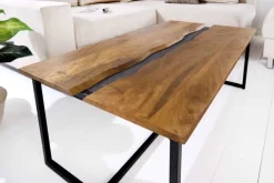 Riess-Ambiente Mehr...|Mehr... > Massiver Couchtisch AMAZONAS 110cm Mangoholz Metall schwarz Baumkante Honey Finish