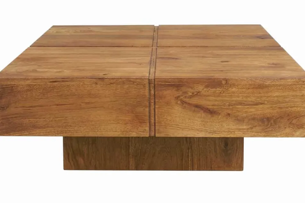 Riess-Ambiente Couchtische & Truhen > Massiver Couchtisch BOLT 70cm braun Mangoholz honey finish handmade