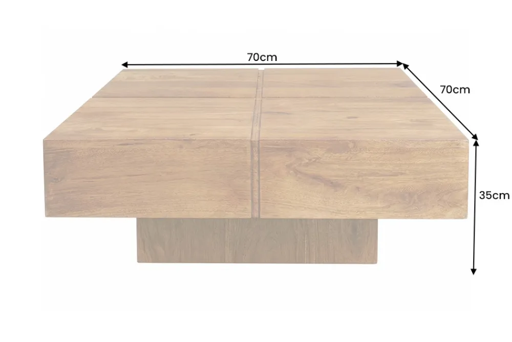 Riess-Ambiente Couchtische & Truhen > Massiver Couchtisch BOLT 70cm braun Mangoholz honey finish handmade