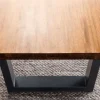 Riess-Ambiente Mehr...|Massivholztische > Massiver Couchtisch GENESIS 110cm braun Akazienholz Baumkante V-Gestell