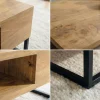 Riess-Ambiente Mehr...|Couchtische > Massiver Couchtisch GIANT 60cm natur Mangoholz cream finish Metall schwarz Ablage