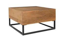 Riess-Ambiente Mehr...|Couchtische > Massiver Couchtisch GIANT 60cm natur Mangoholz cream finish Metall schwarz Ablage