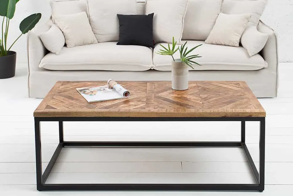Riess-Ambiente Couchtische & Truhen|Mehr... > Massiver Couchtisch INFINITY HOME 100cm Mangoholz Industrial Design