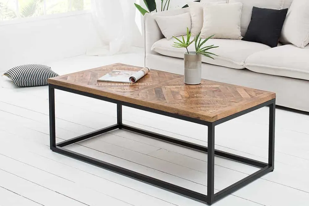 Riess-Ambiente Couchtische & Truhen|Mehr... > Massiver Couchtisch INFINITY HOME 100cm Mangoholz Industrial Design
