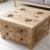 Riess-Ambiente Mehr...|Couchtische > Massiver Couchtisch IRON CRAFT 70cm natur Holz Truhe mit Schubladen und Stauraum