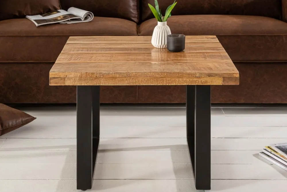 Riess-Ambiente Couchtische & Truhen|Mehr... > Massiver Couchtisch IRON CRAFT 60cm Mangoholz Industrial Design