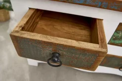 Riess-Ambiente Mehr...|Couchtische > Massiver Couchtisch JAKARTA 70cm weiß bunt Holz Truhe aus recycelten Fischerbooten mit Schubladen