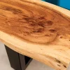 Riess-Ambiente Mehr...|Couchtische > Massiver Couchtisch LIQUID 110cm braun Akazienholz Baumkante schwarz Eisen blau