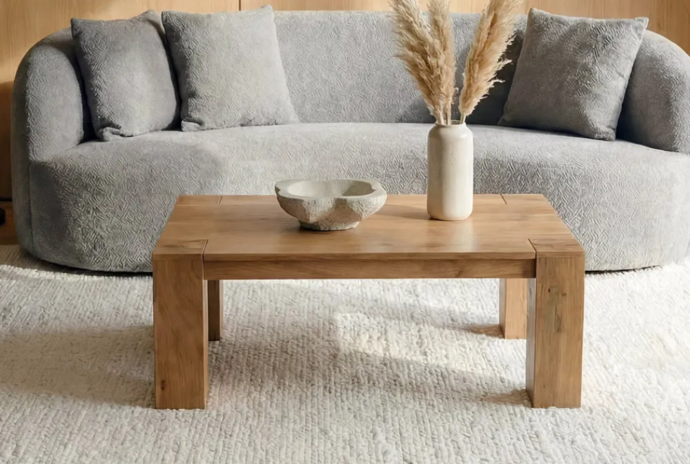Riess-Ambiente Mehr...|Couchtische > Massiver Couchtisch MAKASSAR 100cm natur Mangoholz cream finish einzigartige Maserung