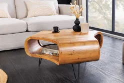 Riess-Ambiente Mehr...|Couchtische > Massiver Couchtisch ORGANIC LIVING 90cm braun honey finish Akazienholz mit Stauraum