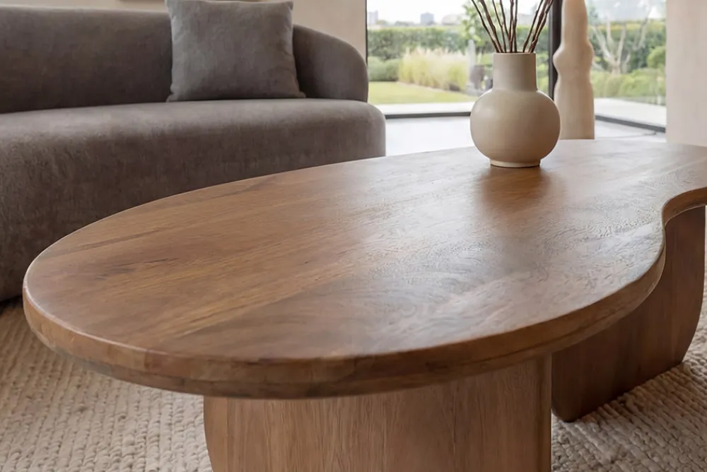 Riess-Ambiente Mehr...|Couchtische > Massiver Couchtisch ORGANIC 120cm natur honey finish Mangoholz organische Form