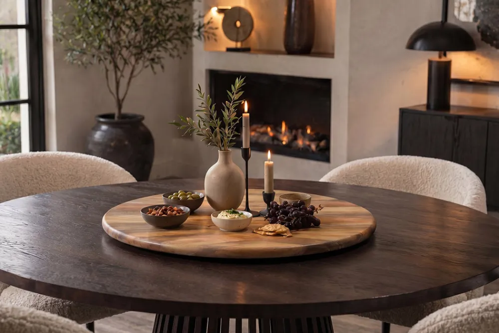 Riess-Ambiente Dekoration|Skandinavisch > Massiver Drehteller SERVANT 60cm natur Mangoholz drehbare Servierplatte rund