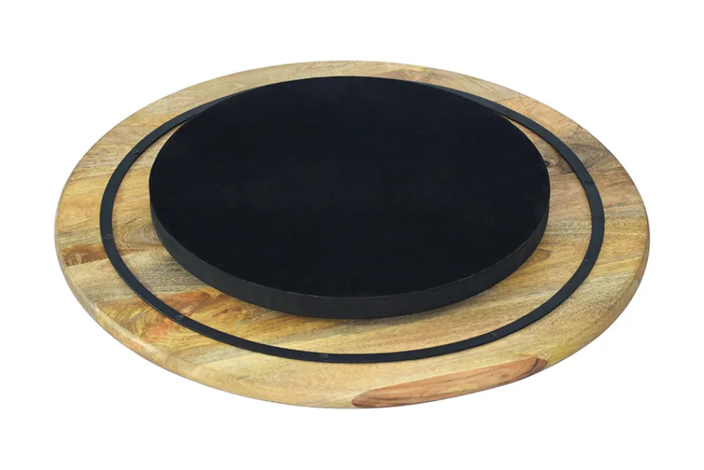 Riess-Ambiente Dekoration > Massiver Drehteller SERVANT 50cm natur Mangoholz drehbare Servierplatte rund