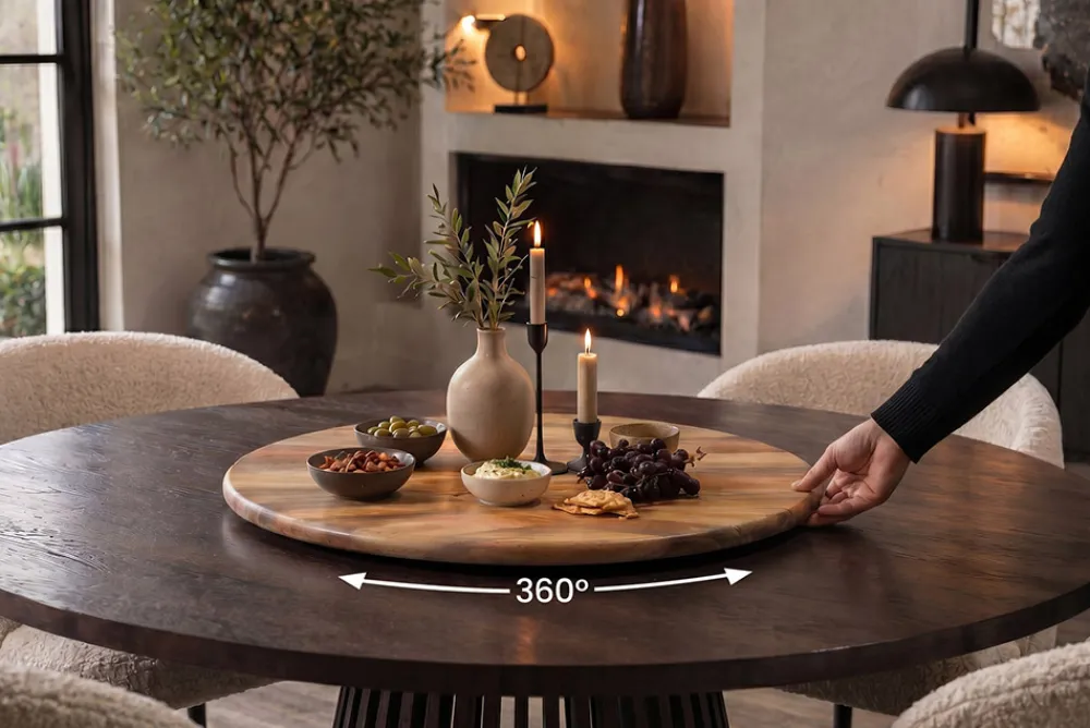 Riess-Ambiente Dekoration > Massiver Drehteller SERVANT 50cm natur Mangoholz drehbare Servierplatte rund